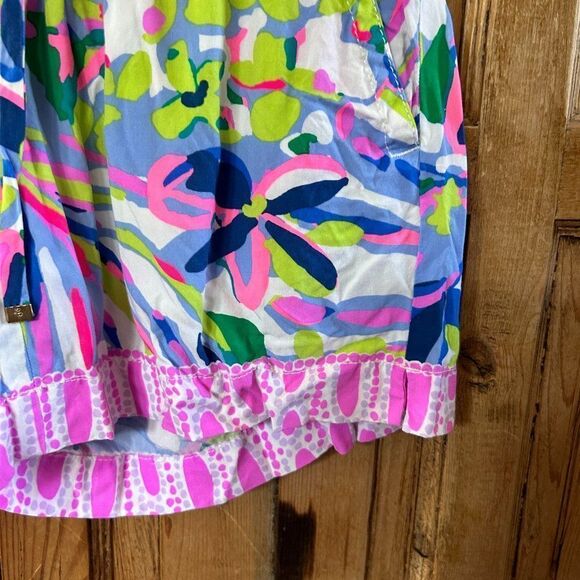 Lilly Pulitzer‎ XXS Shorts Blue Pink Green Floral Pockets Drawstring - Picture 5 of 11